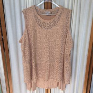 LOGO by Lori Goldstein layered peplum top 3X